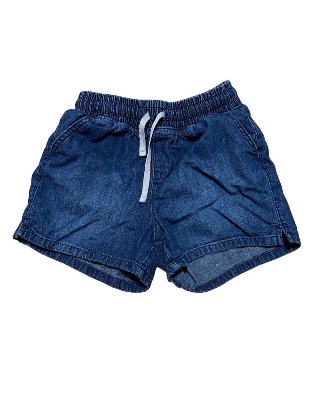 Cat & jack blue denim drawstring stretchywaist band shorts Girls L 10–12 1390